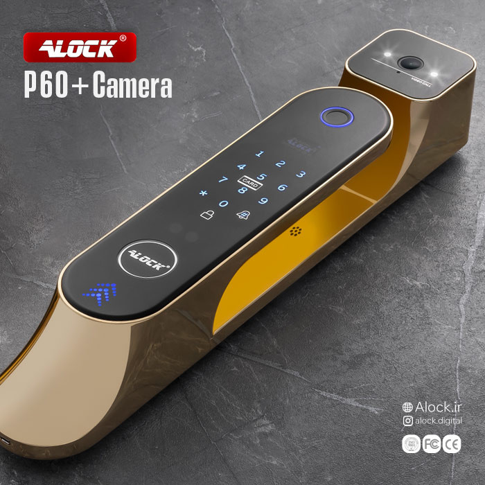 دستگیره چشمی دار و قفل اثر انگشتی دیجیتال ALOCK مدل P60+ Camera