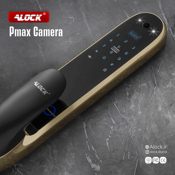 دستگیره چشمی دار و قفل اثر انگشتی دیجیتال ALOCK مدل Pmax Camera