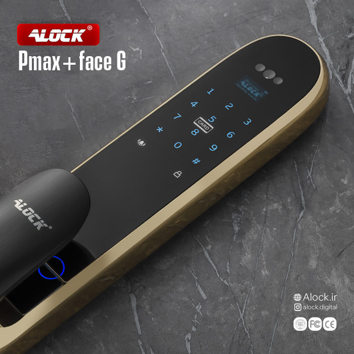 دستگیره تشخیص چهره و قفل اثر انگشتی دیجیتال ALOCK مدل Pmax Face Gold