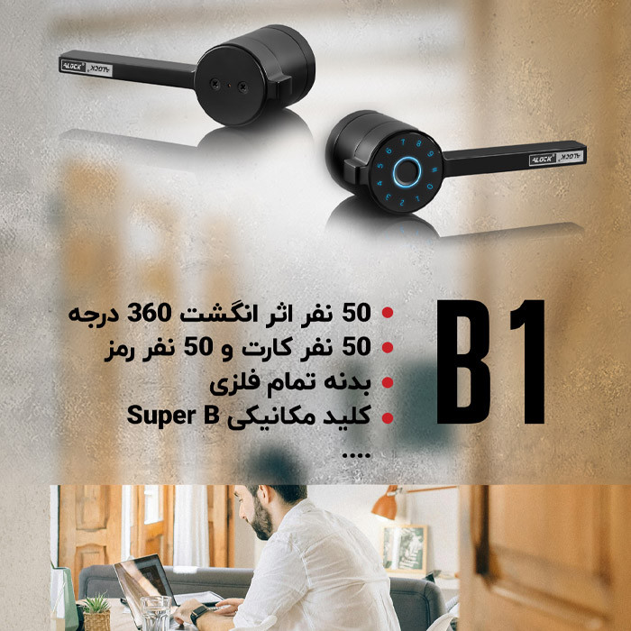 دستگیره درب اثر انگشتی Alock مدل +B1