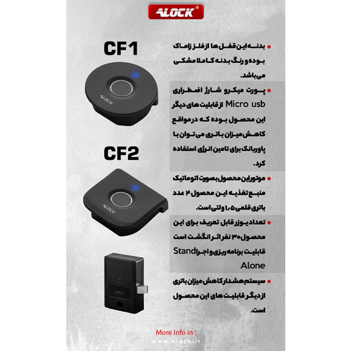 قفل کمدی اثرانگشتی ALOCK مدل CF2